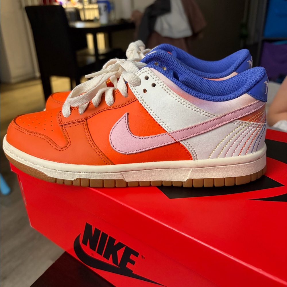 Nike Kids Orange and Pink Sneakers with White Accents - Picture 2 of 6